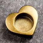 Подсвечник "Сердце", состаренное золото, 6х6х3 см, для свечи d=3,5 см - Фото 4