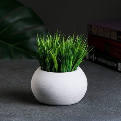 Кашпо для цветов «Сфера», 220 мл, 10×10×6 см, гипс, белое