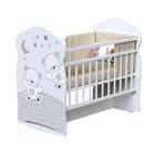 Кровать детская FUNNY BEARS, колесо-качалка с маятник, белая, 1200×600 - Фото 1