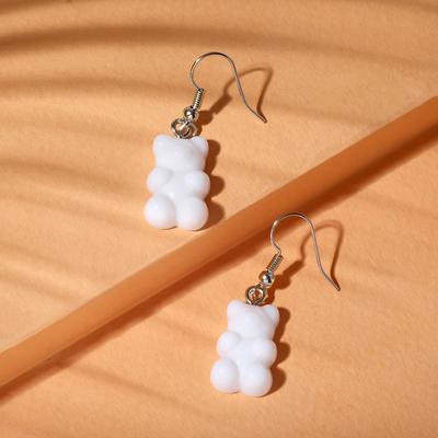 Серьги акриловые «Мармеладные мишки» , цвет белый