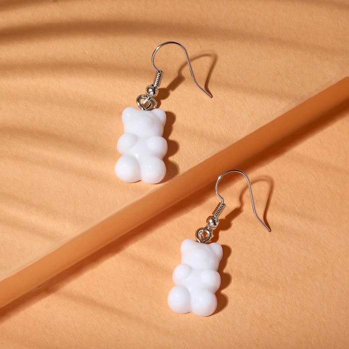 Серьги акриловые «Мармеладные мишки» , цвет белый - Фото 1