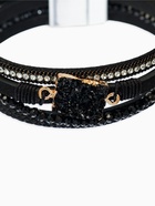 Браслет кожа на магните «Нэйчурал», бело-чёрный в серебре, 19.5 см - Фото 2