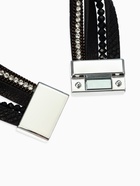 Браслет кожа на магните «Нэйчурал», бело-чёрный в серебре, 19.5 см - Фото 3