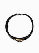 Браслет кожа на магните «Нэйчурал», бело-чёрный в серебре, 19.5 см - Фото 5