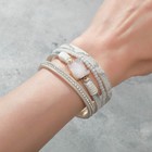 Браслет кожа «На магните» нэйчурал, белый в золоте, 19.5 см - Фото 1