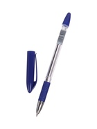 УЦЕНКА Ручка шариковая 0,5мм синяя, корпус прозрачный с резиновым держателем (штрихкод на штуке) 129 - Фото 2