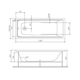 

Каркас для ванны AM.PM Gem W90A-170-075W-R, 170 х 75 см, с монтажным набором, серый