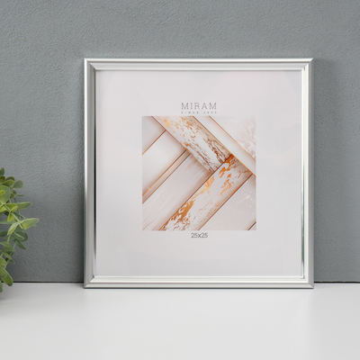 Фоторамка пластик "МИРАМ" 25х25 см, 636421-11, серебро (пластиковый экран)