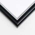 Фоторамка пластик Gallery 15х15 см, 636477-3, чёрный с серебром (пластиковый экран) - фото 8141011