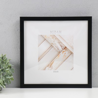 Фоторамка для фото 30×30 см MIRAM, пластик, чёрный, (пластиковый экран)