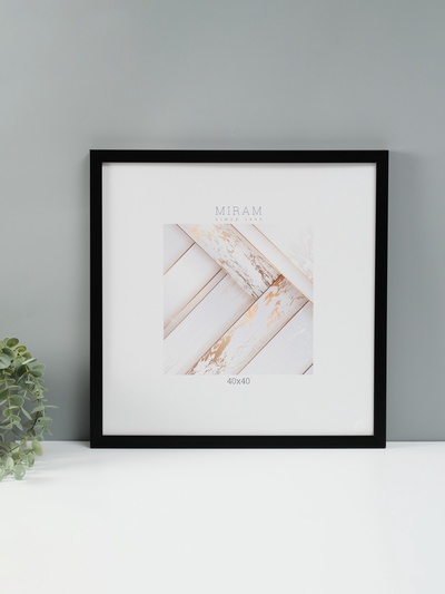 Фоторамка для фото 40×40 см «МИРАМ», пластик, чёрный, (пластиковый экран)