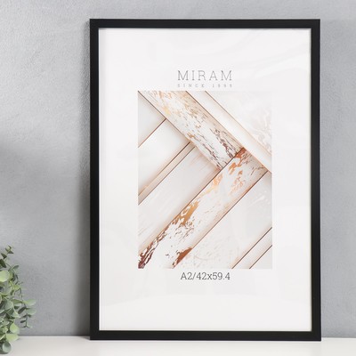 Фоторамка для фото 42×59.4 см (А2) «МИРАМ» чёрный, (пластиковый экран)