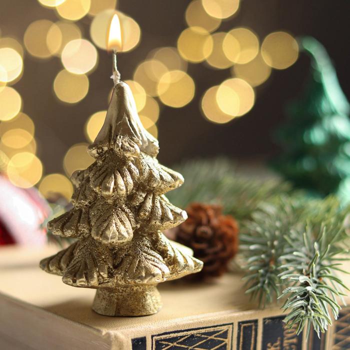 Новогодняя свеча Елка Shimmer tree 7 см (Омский Свечной)
