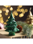 Свеча декоративная «Ёлочка», 7 см, зелёная, МИКС - Фото 2