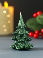 Свеча декоративная «Ёлочка», 7 см, зелёная, МИКС (комплект 2 шт) - фото 60793331