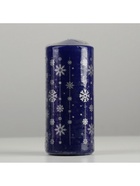 Свеча-цилиндр новогодняя «Снежинки», 5×10 см, синяя с серебром, МИКС - Фото 7