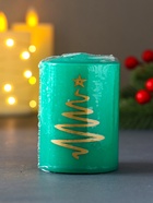Свеча-цилиндр «Ёлочка», 5.6×8 см, зелёная - Фото 5