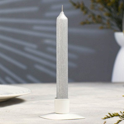 Свеча античная "Винтаж", 17х1,8  см, лакированная серебро