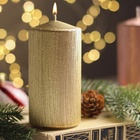 Свеча - цилиндр "Винтаж", 5х10 см, золотая - фото 809468220