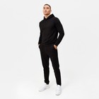 Спортивный костюм мужской (худи, брюки) MINAKU, цвет чёрный, размер 48 - Фото 1