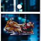 Светодиодная фигура на присоске «Дед Мороз в санях» 44×25 см, пластик, батарейки АААх3 (не в комплекте), свечение тёплое белое - Фото 2