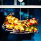 Светодиодная фигура на присоске «Дед Мороз в санях» 44×25 см, пластик, батарейки АААх3 (не в комплекте), свечение тёплое белое - Фото 3