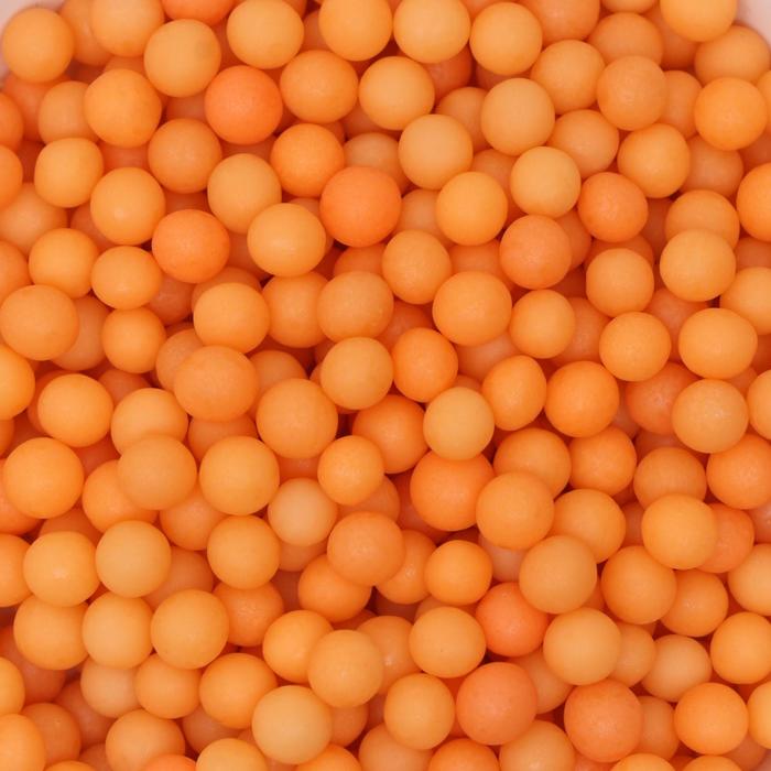 Рисовое драже «Шарики» перламутровые, оранжевые, 5 мм, 50 г - Фото 1
