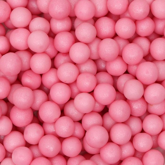 Рисовое драже «Шарики» перламутровые, розовые, 7 мм, 50 г - Фото 1