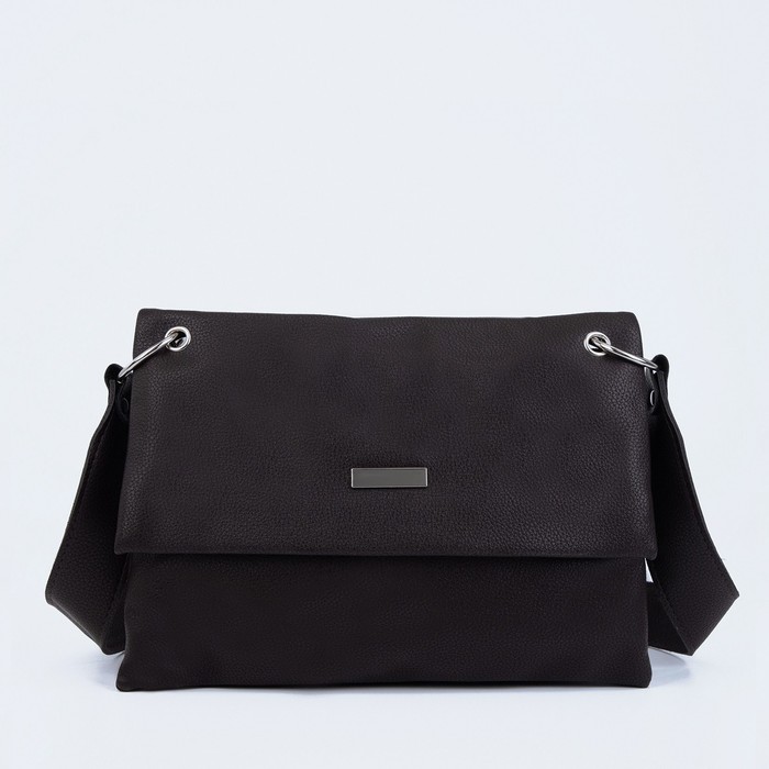 Сумка-мессенджер на клапане, цвет коричневый - Фото 1