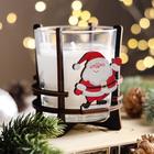 Свеча ароматическая в стакане на подставке "Дед Мороз", 10х9,5х9 см, мята - фото 319988533