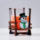 Свеча ароматическая в стакане на подставке "Снеговик", 10х9,5х9 см, апельсин - Фото 3