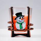 Свеча ароматическая в стакане на подставке "Снеговик", 10х9,5х9 см, апельсин - Фото 4