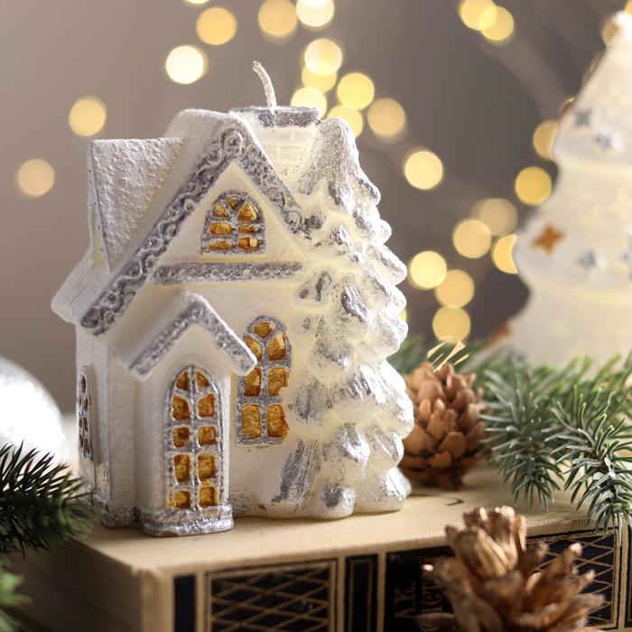 Свеча декоративная "Снежный домик", 9,5х8х5 см - Фото 1