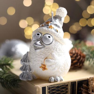 Свеча декоративная «Снежная птичка», 9×5.8×8.9 см, белый