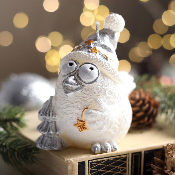 Свеча декоративная «Снежная птичка», 9×5.8×8.9 см, белый - Фото 1