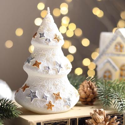 Свеча декоративная «Снежная ёлочка», 11.5×7.5×6 см, белый