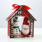 Набор декоративных свечей в коробке "Санта и Снеговик", 2 штуки, 13,5х12х6,3 см - Фото 15