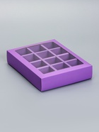 Коробка для конфет, 12 шт, сиреневая, 19 х 15 х 3,6 см 7007656