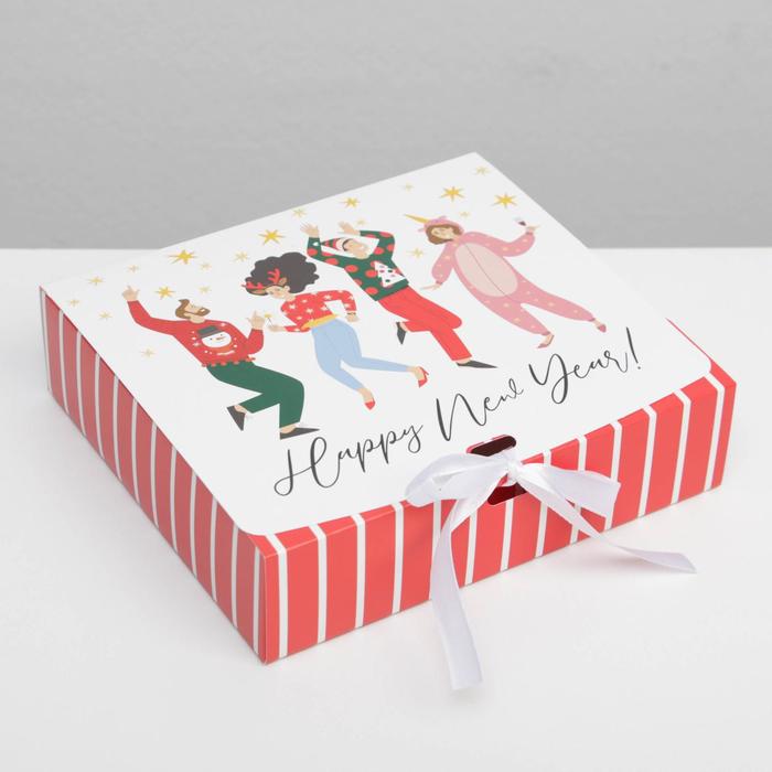Складная коробка подарочная «Happy NY», 20 × 18 × 5 см - Фото 1
