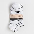 Набор носков женских (3 пары) MINAKU цвет белый/чёрный, размер 36-37 (23 см) - фото 24693770