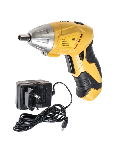 УЦЕНКА Отвертка ТУНДРА, двухпозиционная рукоятка, подсветка, Li-ion 1300 mAh, 200 об/мин, 3.5 Н*м