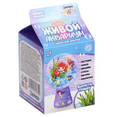 Набор для опытов «Живой аквариум-флорариум», с русалочкой, уценка (помята упаковка)