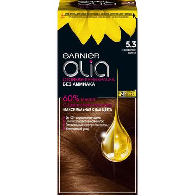 Крем-краска для волос Garnier Olia, тон 5.3 каштановое золото