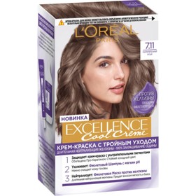 Крем-краска для волос L'Oreal Excellence Cool Creme, тон 7.11 ультрапепельный русый