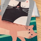 Кухонные полотенца кухонных «Доляна» Cats 35×60 см, 7 шт., хлопок 100% - Фото 4