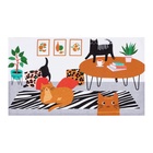 Кухонные полотенца кухонных «Доляна» Cats 35×60 см, 7 шт., хлопок 100% - Фото 13