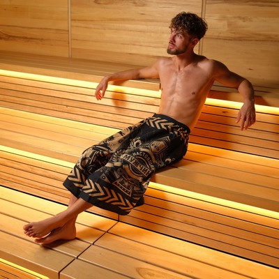 Полотенце для бани «Настоящий мужчина» мужской килт 80×145 см, 100 % хл, вафельное полотно