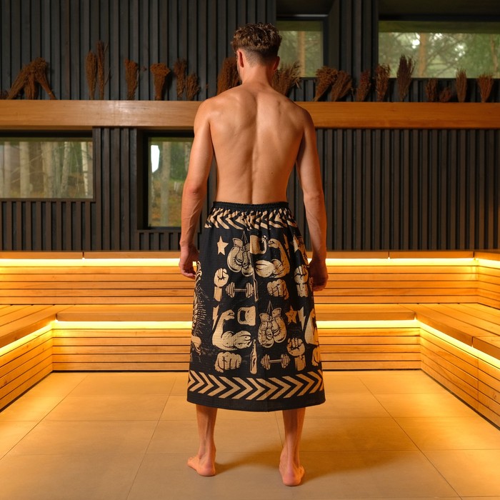 Полотенце для бани «Настоящий мужчина» мужской килт 80х145 см, 100 % хл, вафельное полотно - фото 1905813168