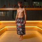 Полотенце для бани "Похвала" мужской килт 80х150 см, 100 % хл, вафельное полотно - Фото 2
