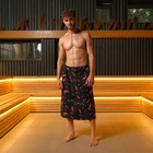 Полотенце для бани "Перчики" мужской килт 75х150 см, 100 % хл, вафельное полотно - Фото 2